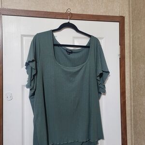 Torrid Teal Ribbed Blouse Sz 3
